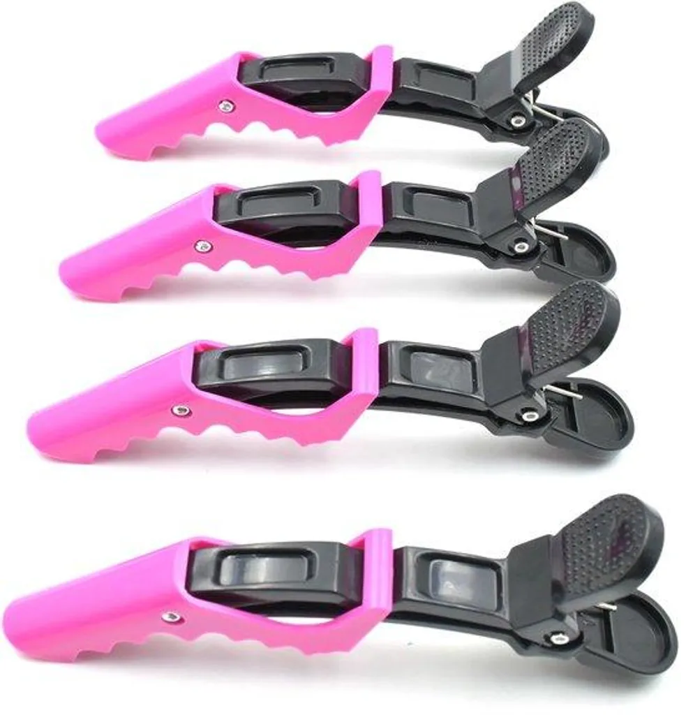 Barrettes Crocodile Antidérapantes Noir Rose - Maintien Fort sans Glisser