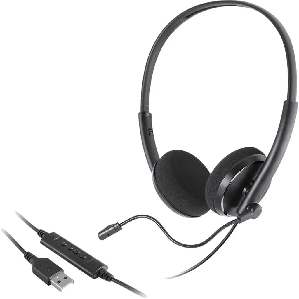 Casque PC Filaire USB Mozos - Micro Casque de Bureau pour le Travail