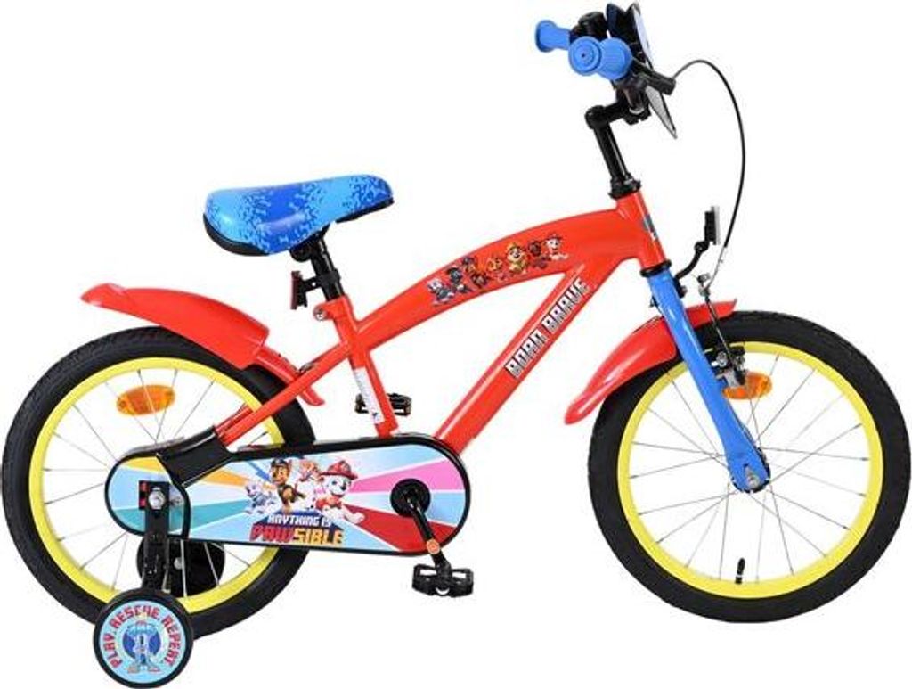 Paw Patrol Kinderfahrrad - Jungen - 16 Zoll - Rot Blau