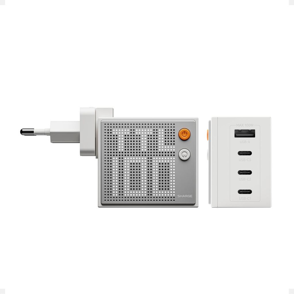 SHARGE Pixel 100 Ladegerät Weiß – AC & USB Schnellladegerät Produktbild 