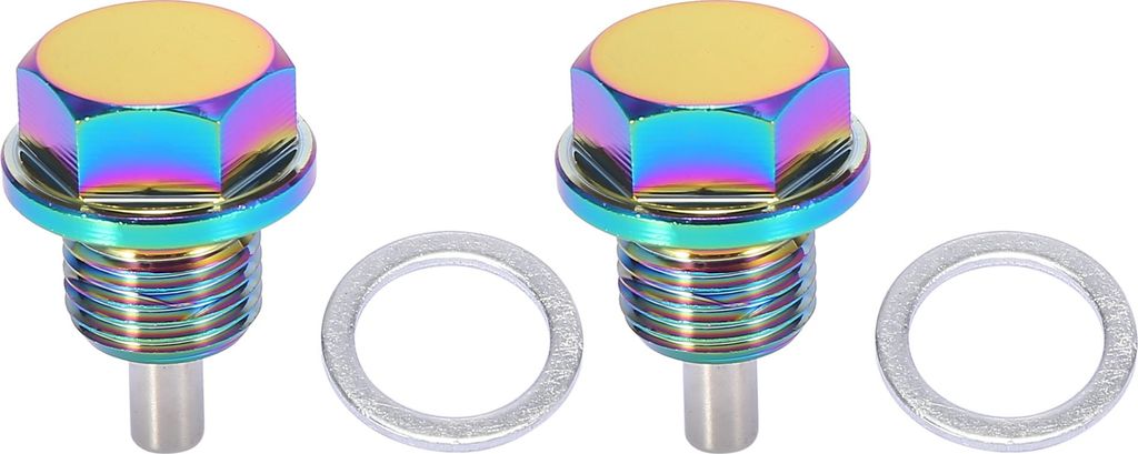 M16x1,5 Ölablassschraube mit Dichtring Aluminium Magnetische Motorölwannen Ölwannenwanne mit O-Ring , 2 Satz Mehrfarbige