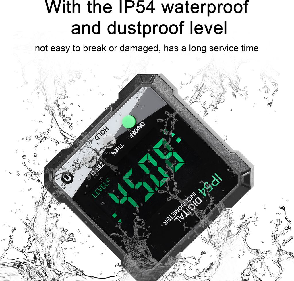 IP54 4*90 Tragbarer digitaler Neigungsmesser LCD-Hintergrundbeleuchtung Digitaler Winkelmesser Neigungsmesser Digitaler Winkelmesser Einseitiger Ma...