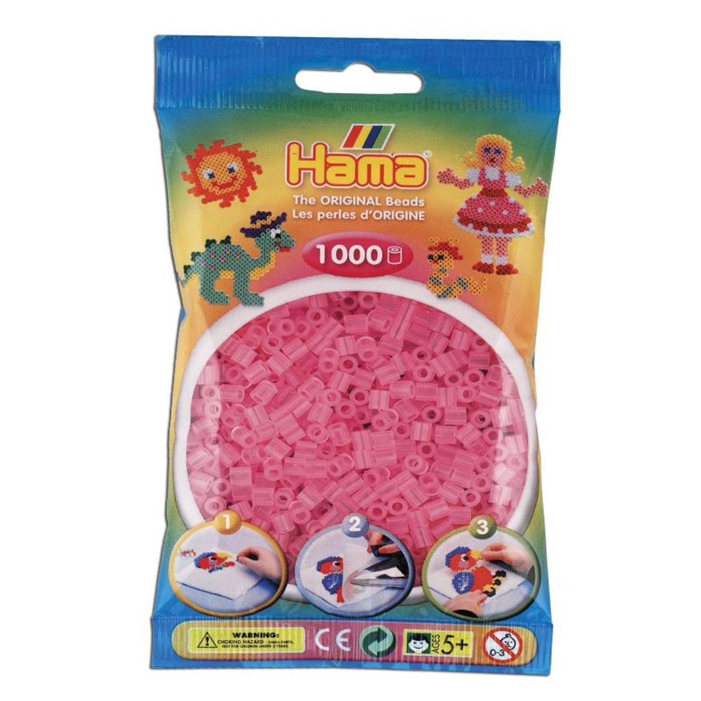 Hama Beads 207-72, Ružová, Priesvitné, Rúrkový korálik, Obrázok produktu 