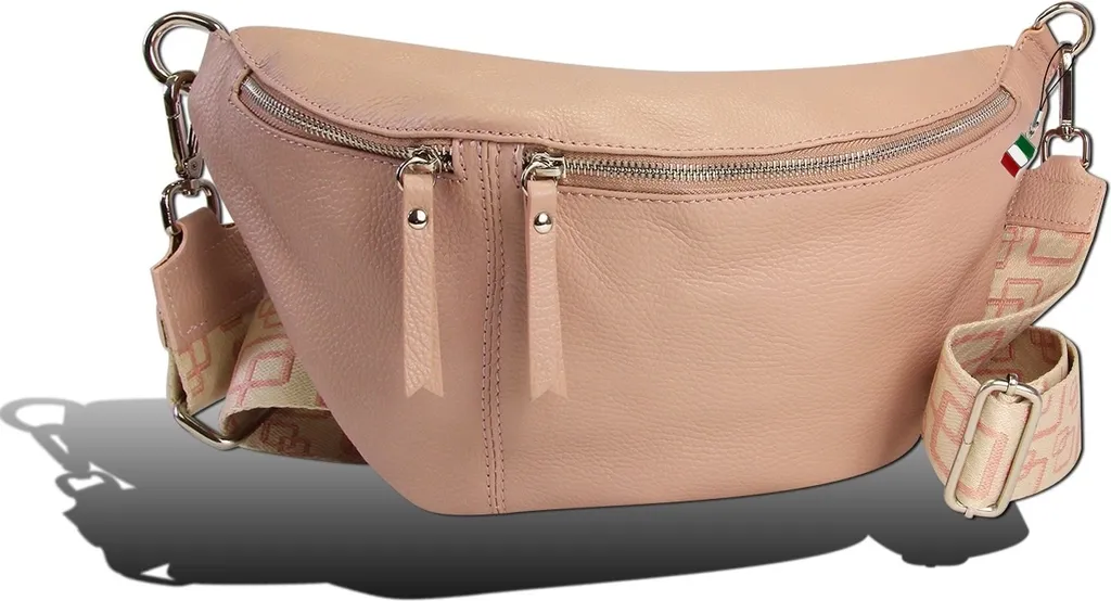 Sac bandoulière rose cuir Florence modèle D2OTF821A style banane