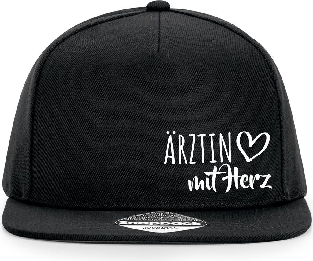 Huuraa Cappy Mütze Ärztin mit Herz Black Polyester Snapback Kappe Geschenkidee