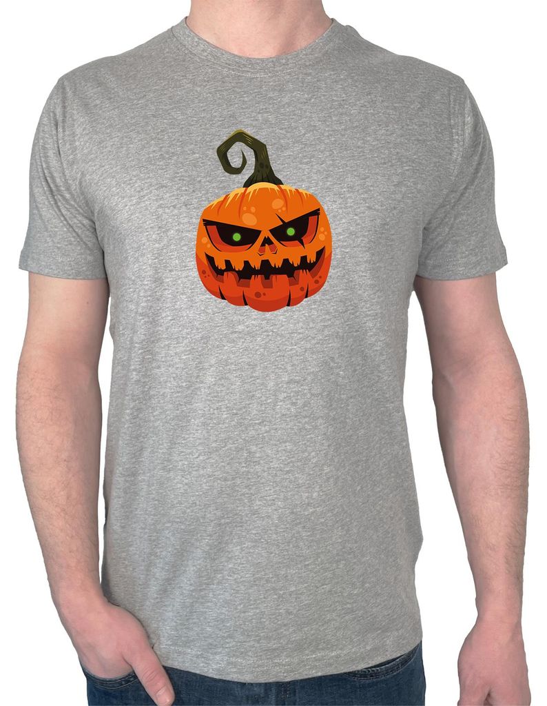 Huuraa Herren T-Shirt Halloweenkürbis Kürbis XXL Sport Grey Bio Baumwolle Fairtrade Herrenshirt Geschenkidee