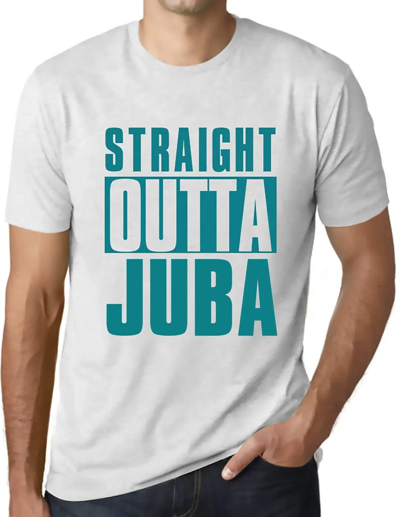 Herren Grafik T-Shirt Straight Outta Juba Öko-Verantwortlich Vintage Jahrgang Kurzarm Lustige Druck Geburtstag Geschenk Mann