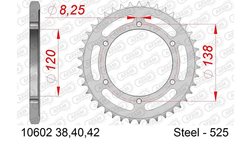 AFAM Standard Stahlritzel hinten 10602 - 525