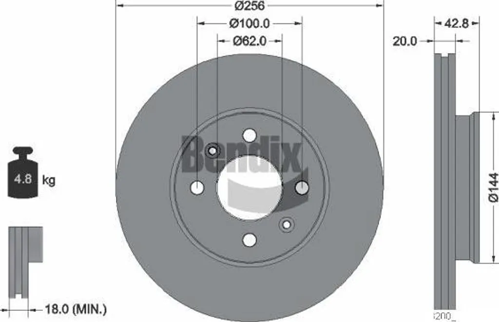 BENDIX BDS2178 : Disque de frein acier compatible Picanto 51712G6300