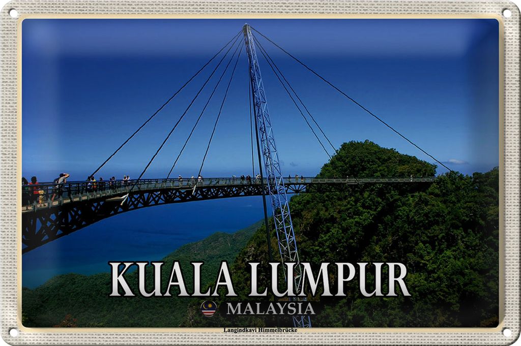 Blechschild Reise 30x20cm Kuala Lumpur Malaysia Langindkavi