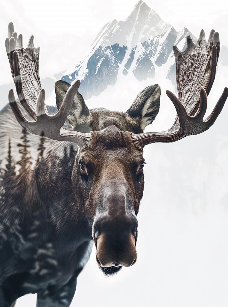 Plakat 53x81cm Elch Geist des Waldes