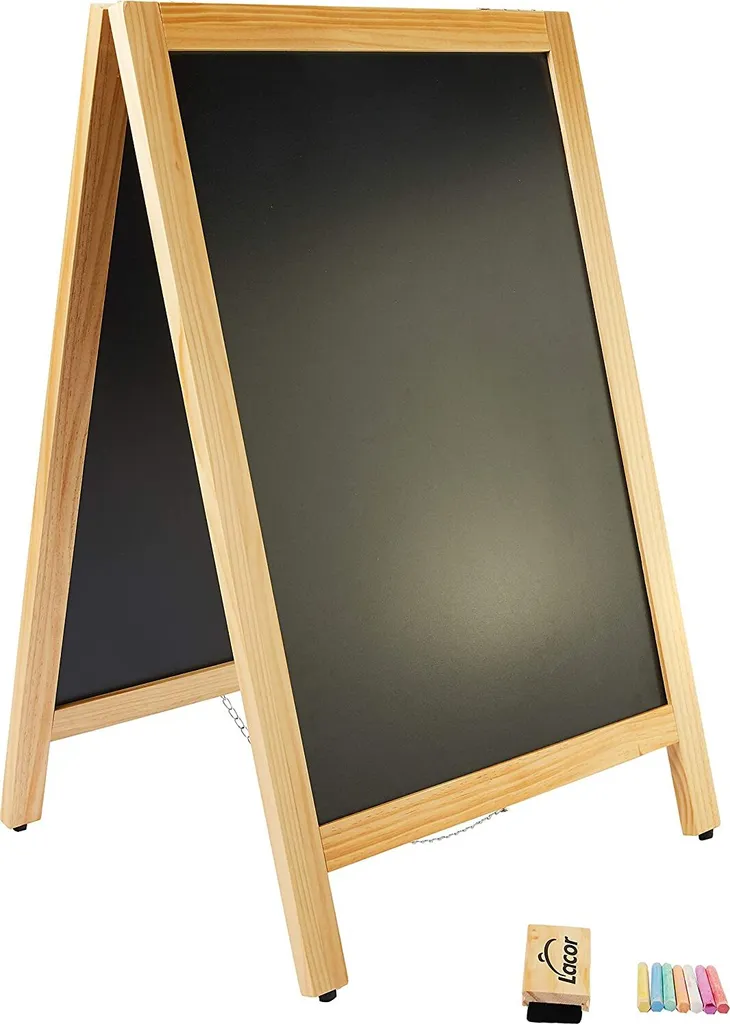 Tableau Ardoise Lacor 55x85 cm avec Cadre Noir Robuste et Nettoyage Facile