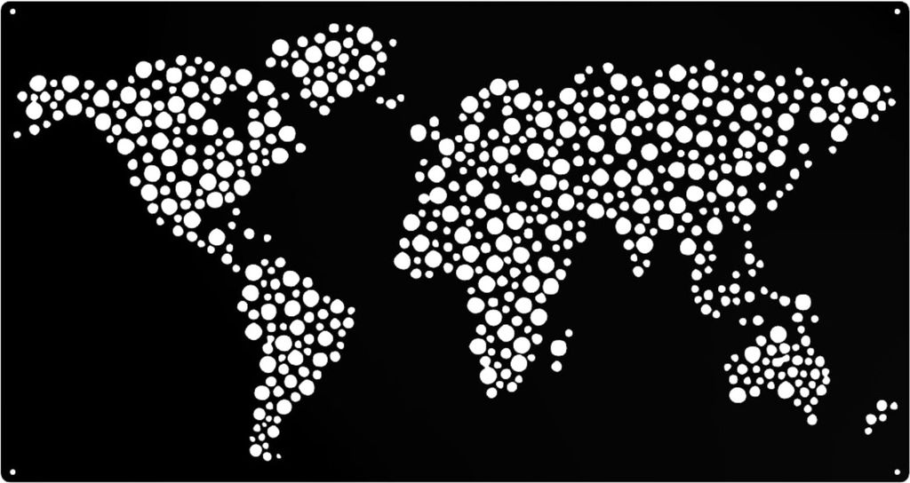 Anwicar Magnettafel Weltkarte - Magnetische Pinnwand 50x100 cm - aus Stahl