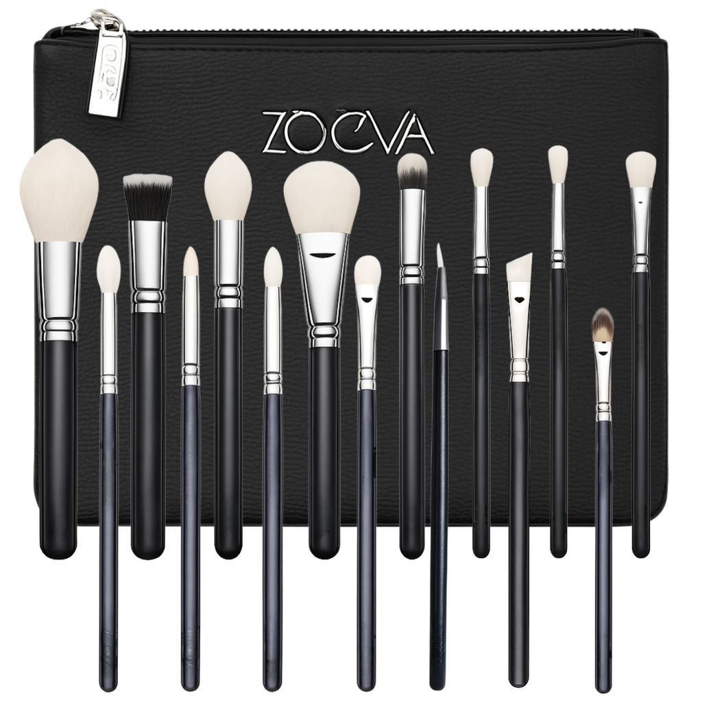 Professionelles 15-teiliges Make-up-Pinselset Weiß mit Produktbild 