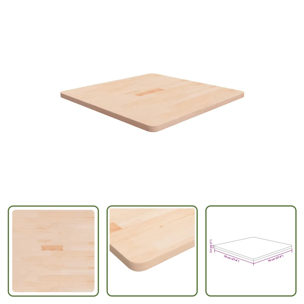 Plateau de table en bois de chêne véritable 70x70 cm pour table bistrot - 5