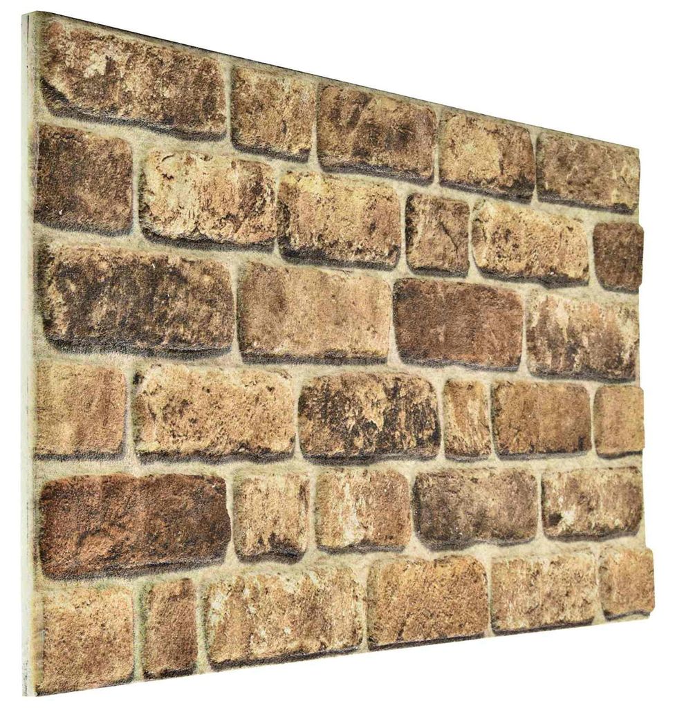 Wandpaneele 10 pcs Dunkler Sand 100 x 50 cm EPS-Schaum
