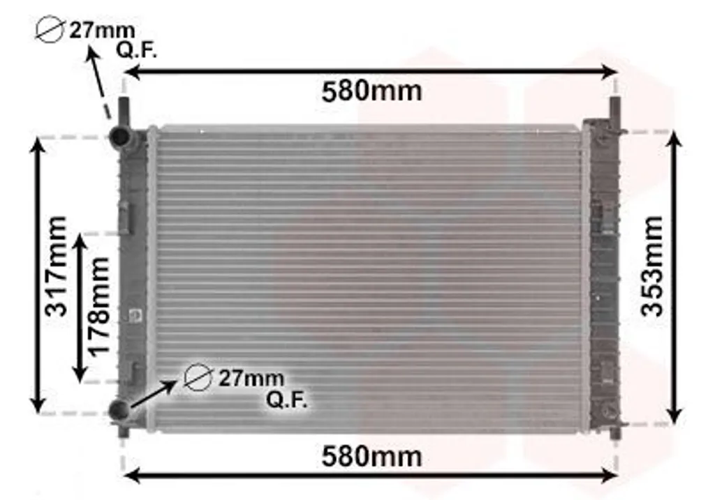 Radiateur d'eau Van Wezel 18002302 pour Ford Fiesta V et Fiesta Van 1.3