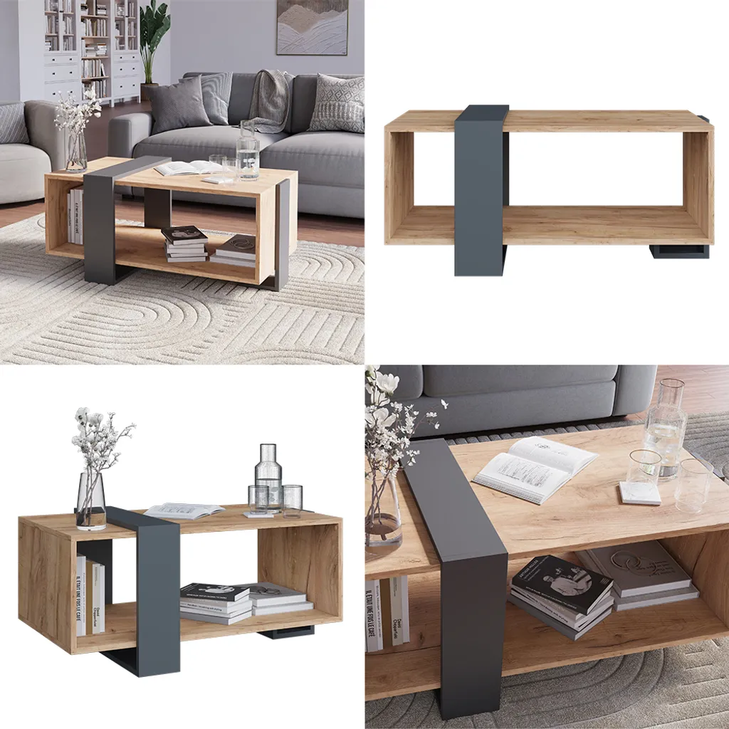 Table basse de salon moderne pour apéritifs Vicco Aven Anthracite 91cm - 7