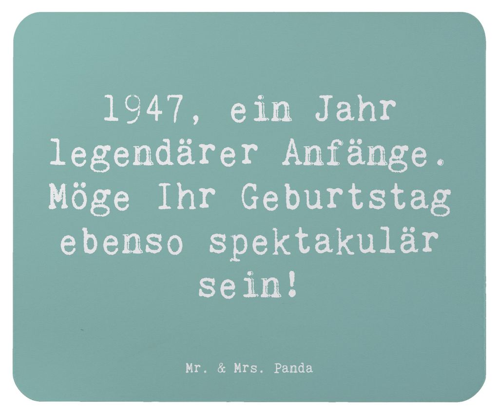 Mr. & Mrs. Panda Mouse Pad Spruch 1947 Geburtstag - Meeresbrise - Geschenk, Geburtstagsgeschenk, Happy Birthday, Jubiläum, spektakulärer, Glückw...