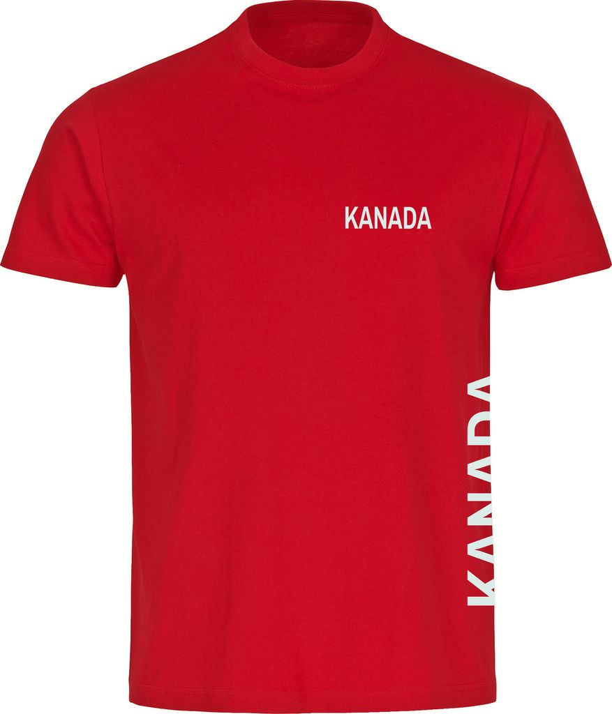 multifanshop Kinder T-Shirt - Kanada - Brust & Seite, rot, Größe 176