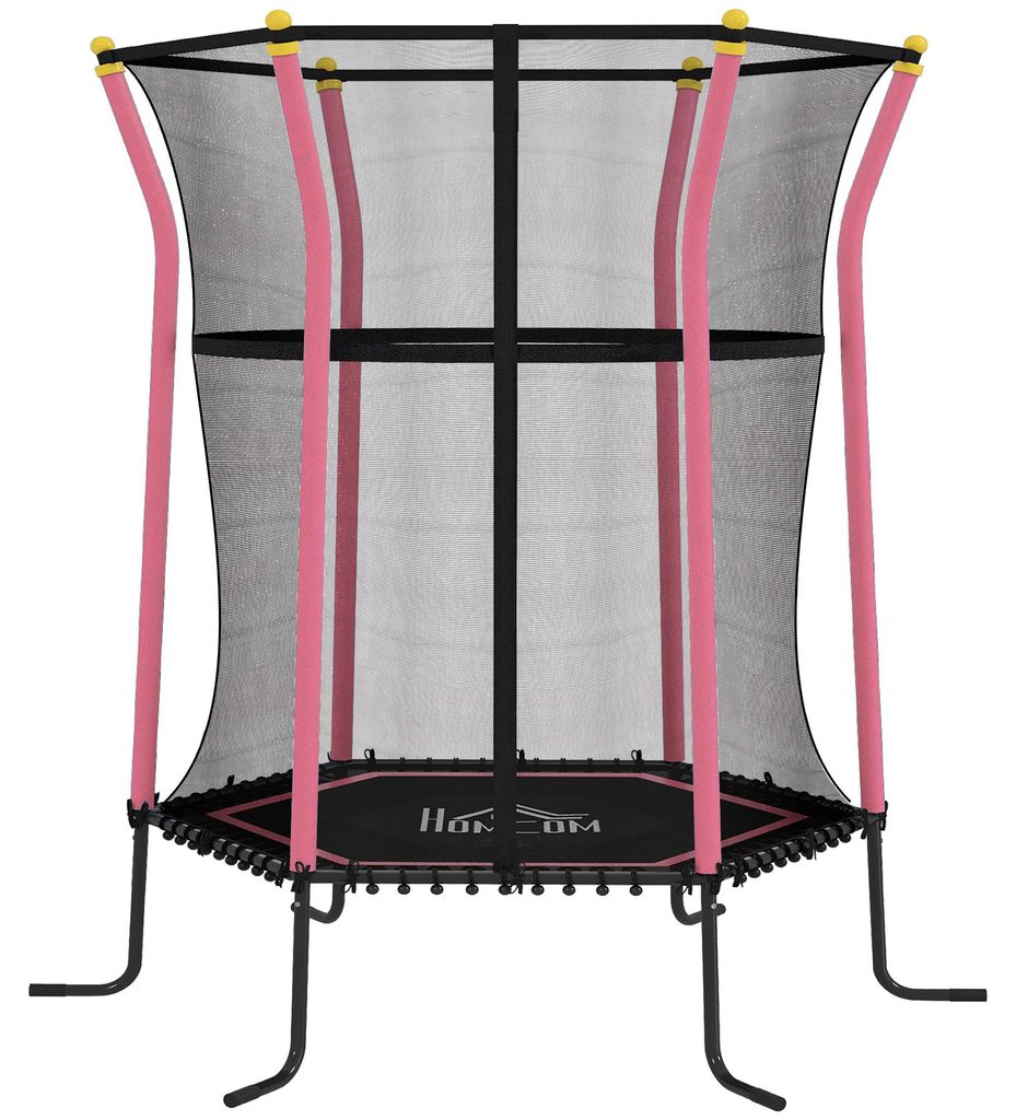 Trampolin für Kinder, Ø163,5 cm, mit Sicherheitsnetz, gepolstert, Stahl, belastbar bis 50 kg