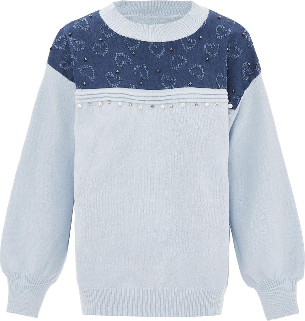 SANIKA damen strickpullover - hellblau marine, M