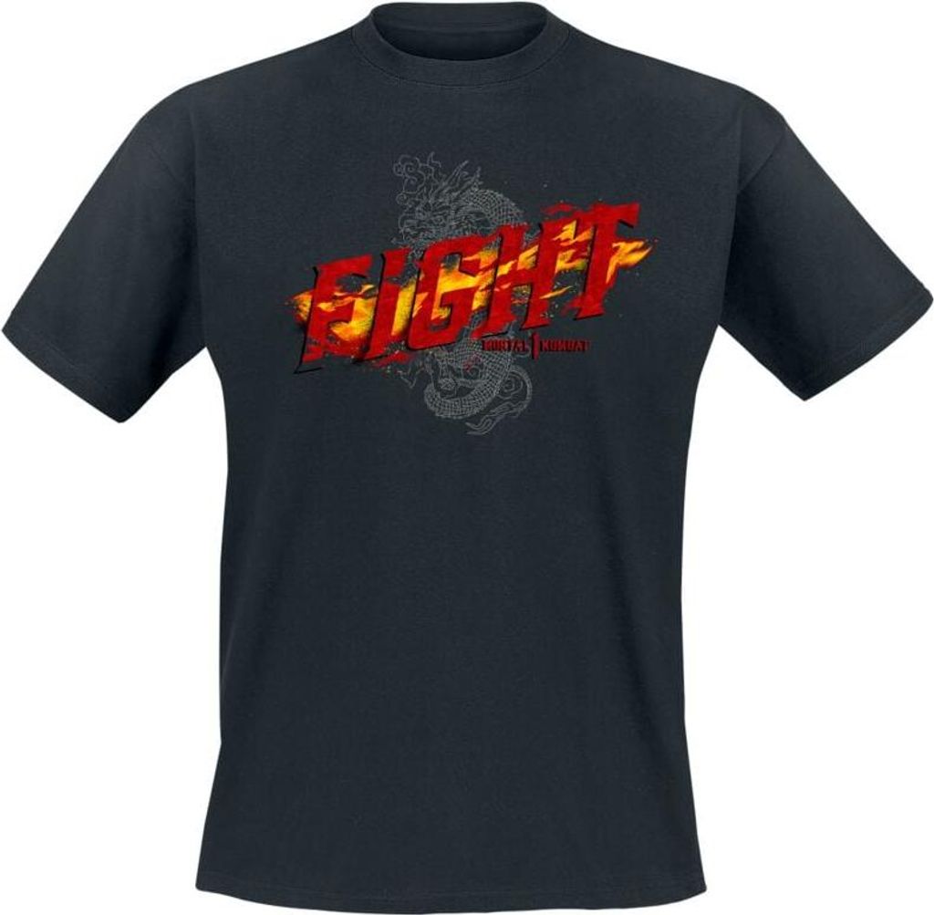 Mortal Kombat T-Shirt Herren Fight! schwarz Fan-Merch, Gaming 100% Baumwolle L