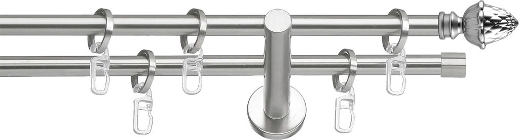 SN Deco - Stilgarnitur Nantes, 19 mm, 2-Lauf, edelstahl optik, 400 cm (4x200 cm inkl. Verbinder)