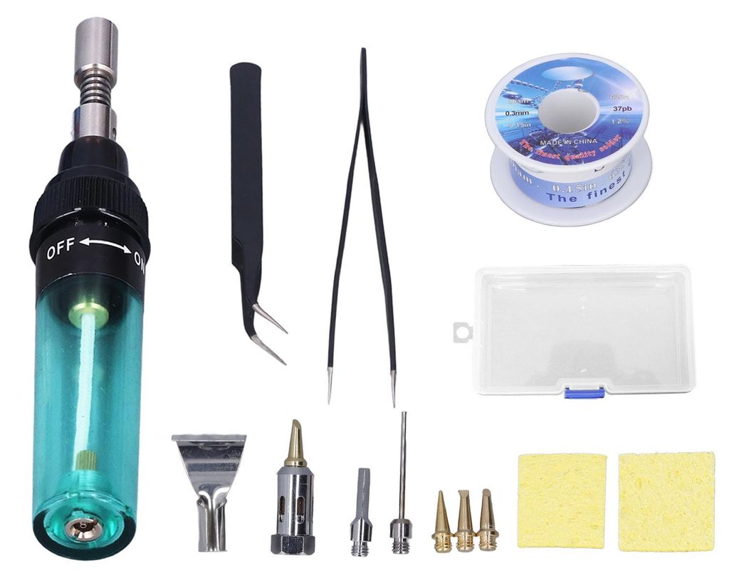 Tragbares Gas-Lötkolben-Set, einstellbare Temperatur, kabelloses Butan-Lötset, 8 ml