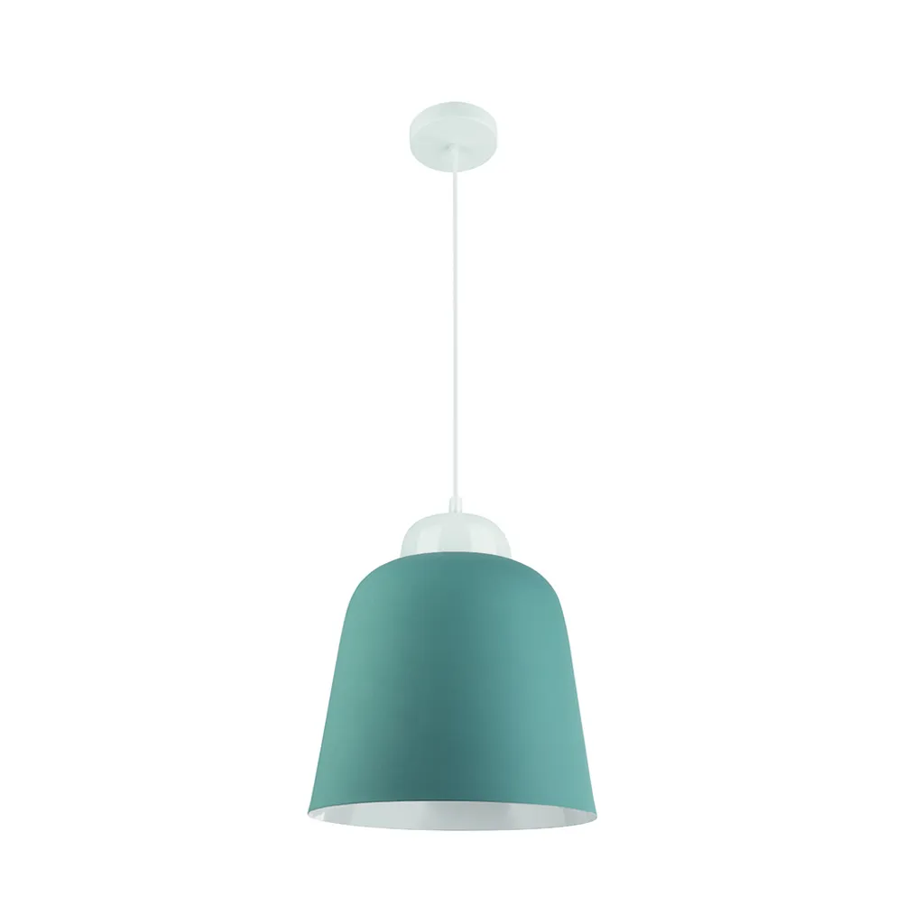 Luminaire suspendu bleu Victoria idéal au-dessus d'une table à manger