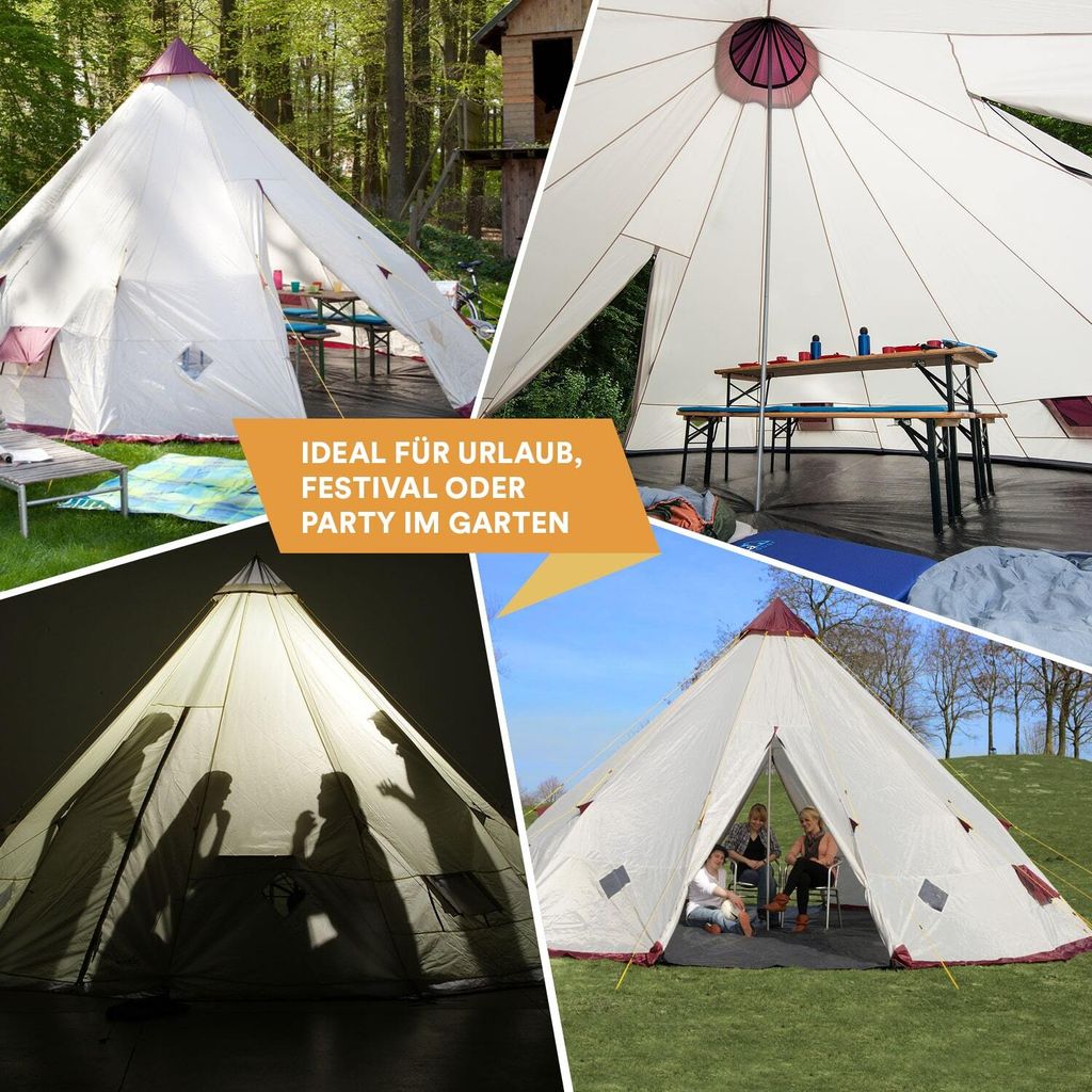 Wigwam Tipi Indianerzelt SKANDIKA Tipii 12 personen teepee Produktbild 3