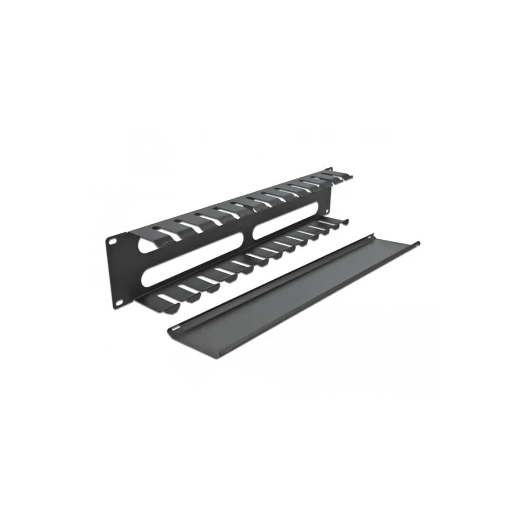 DELOCK 19" Kabelmanagement mit 4 Öffnungen 2 HE schwarz