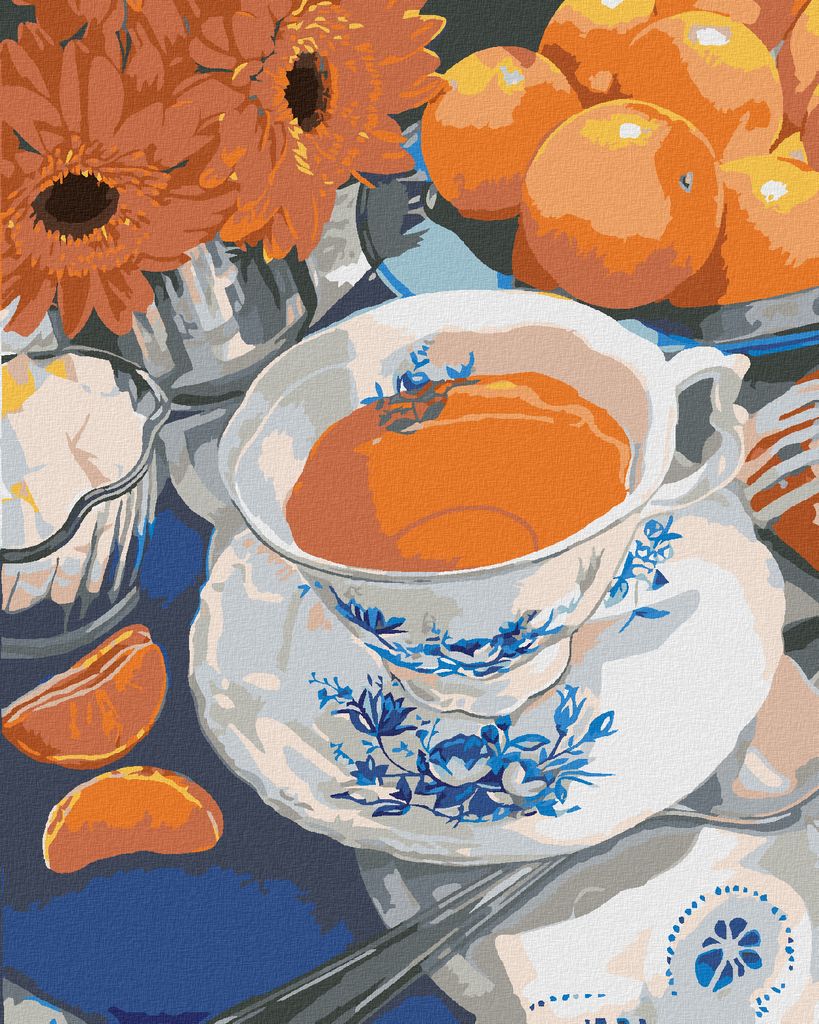 Zuty - Malen nach Zahlen - TEE MIT ORANGEN (MARDELL SCHUSTER), 40x50 cm, ohne Keilrahmen