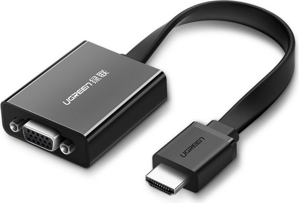Ugreen HDMI auf VGA Konverter mit Micro USB & 3,5 mm Audioausgang, Schwarz (Modell 40248)