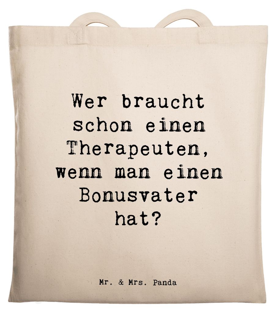 Mr. & Mrs. Panda Schultasche Spruch Bonusvater Liebe - Transparent - Geschenk, Laptoptasche, Shopping Tasche, emotionale Unterstützung, Patchworkf...