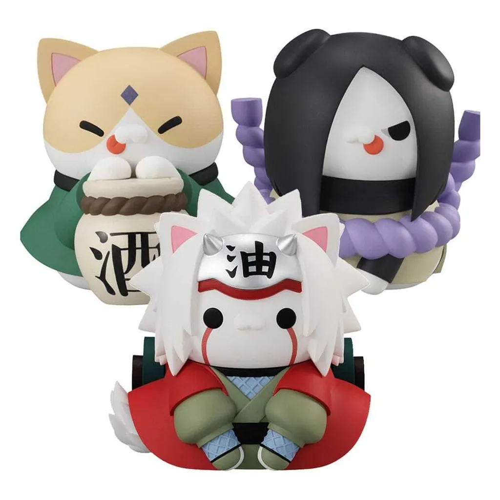 Megahouse Nyanto Naruto The Sannin Set Figurines Mega Cat Project 10cm