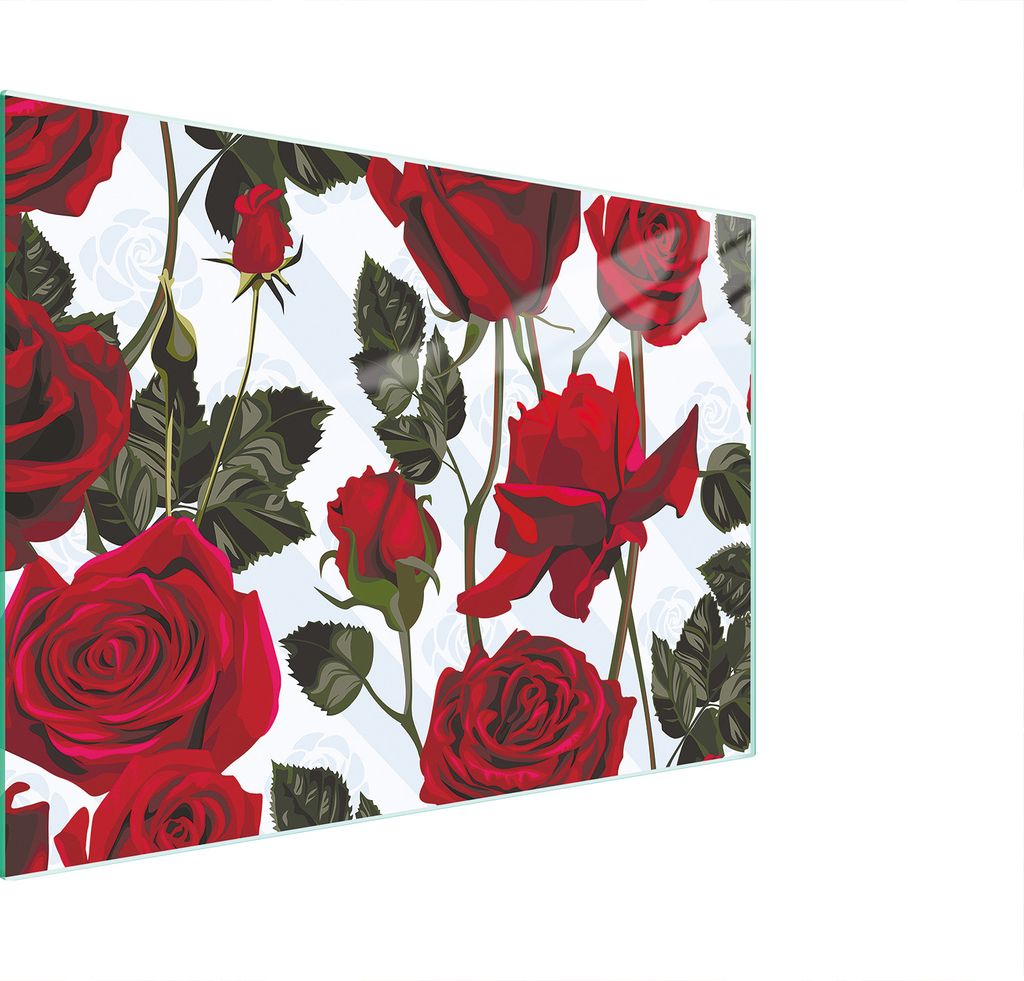 Schneidebrett Herdabdeckplatte Multiglasschneidplatte 30x22 cm Rose Rot