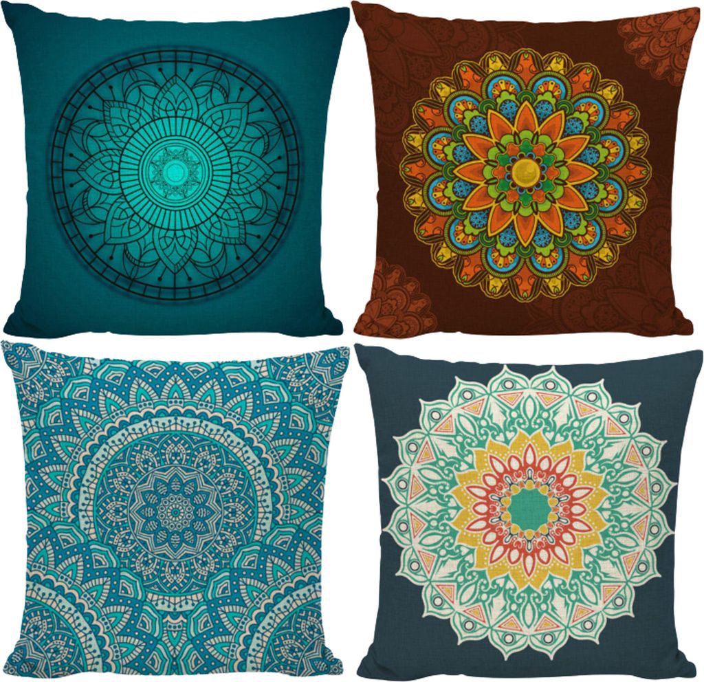 Kissenbezüge 45x45 cm Kissenhüllen 4er Set, Deko Kissenbezüge für Sofa Zimmer Zierkissenbezüge