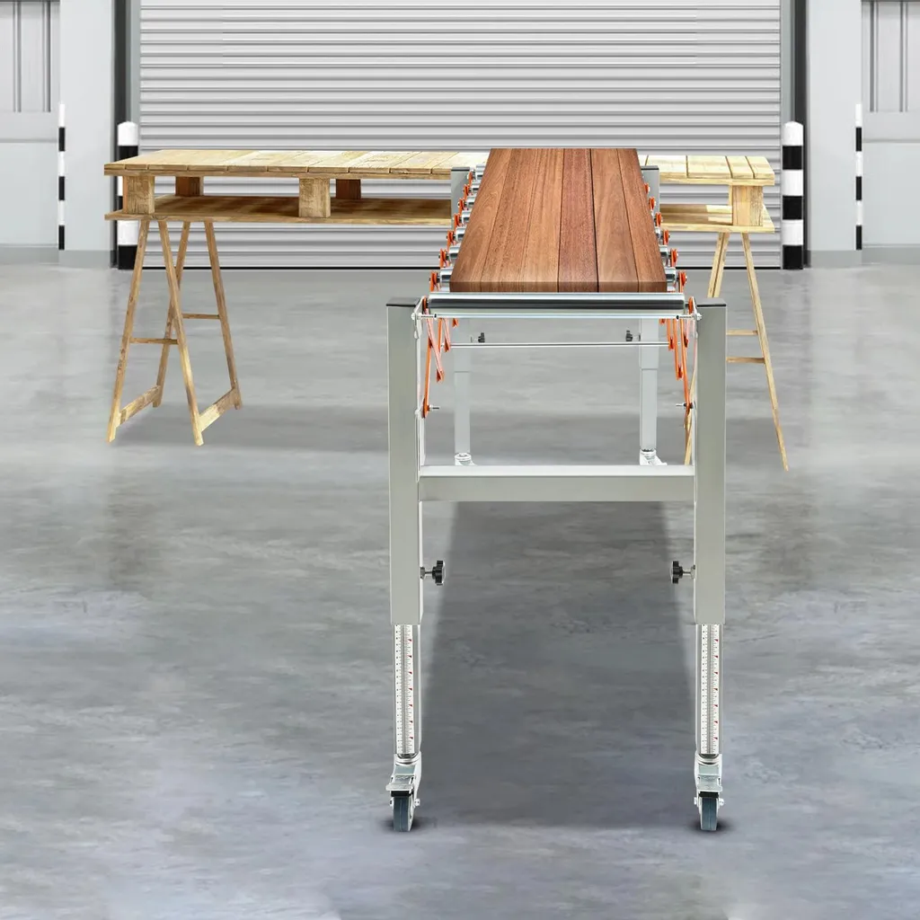 Support de sortie pour rabotage - Table mobile ajustable de 46 à 130cm - 7
