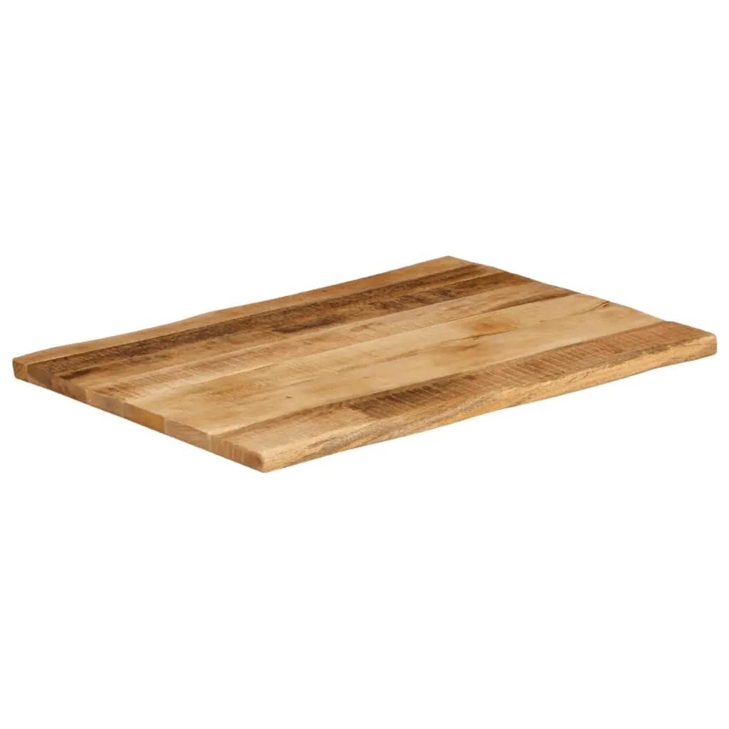 SYFAX™ Piano Tavolo Bordi Vivi 80x60x2,5cm Legno Massello Mango Grezzo