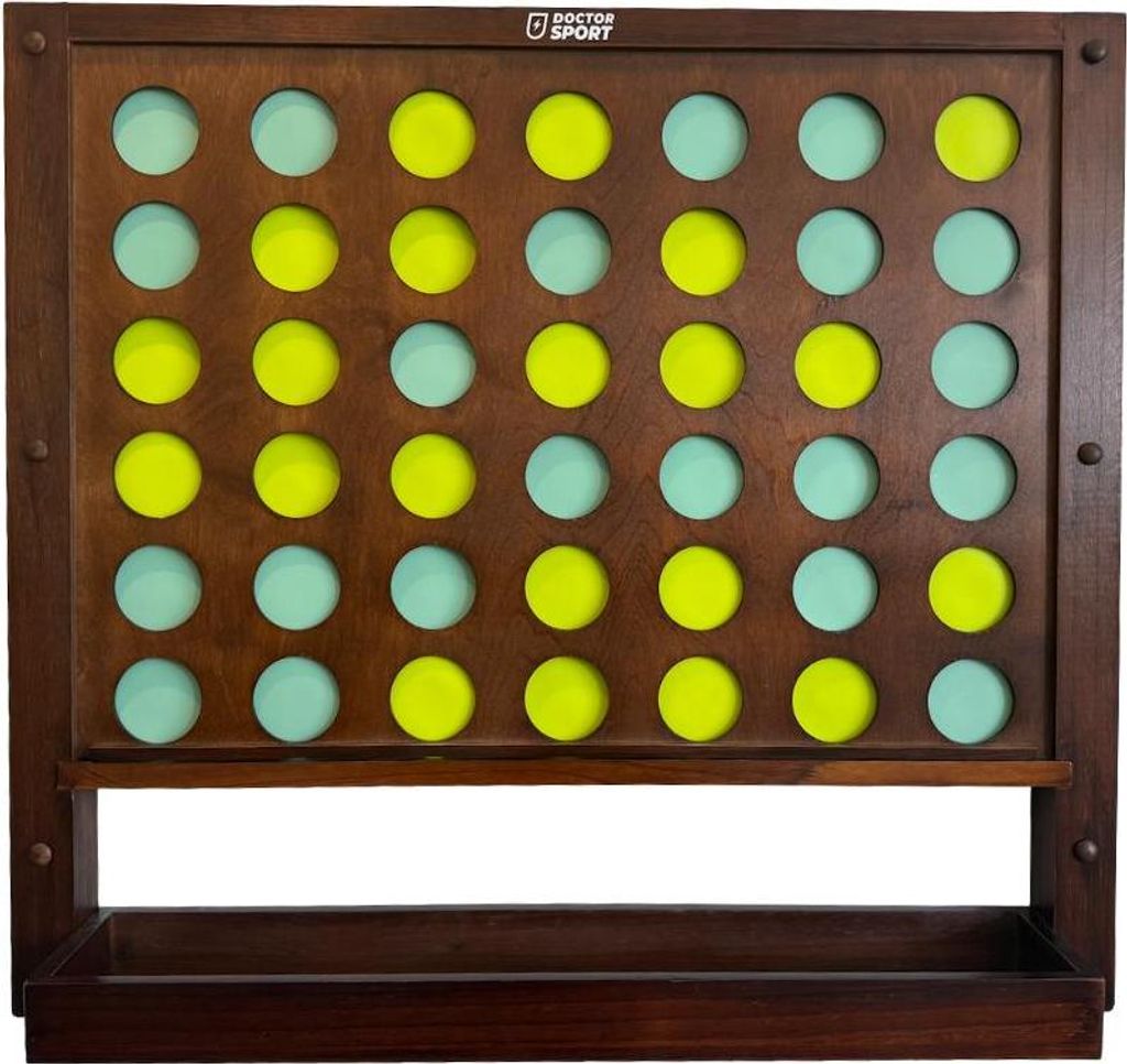 Jeu de match 4 mural - bois - 86x78 cm - vert/jaune - Image du produit 