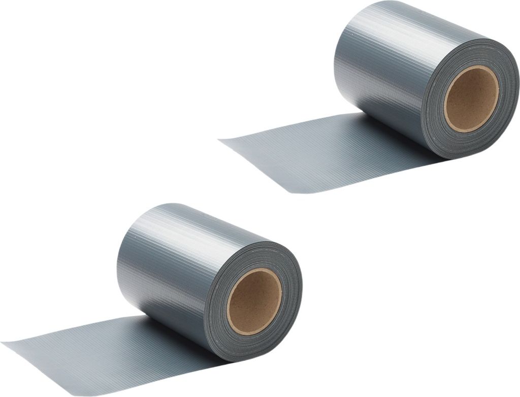 Aopunly Sichtschutzstreifen PVC Windschutzstreifen Doppelstabmatten 100m Grau