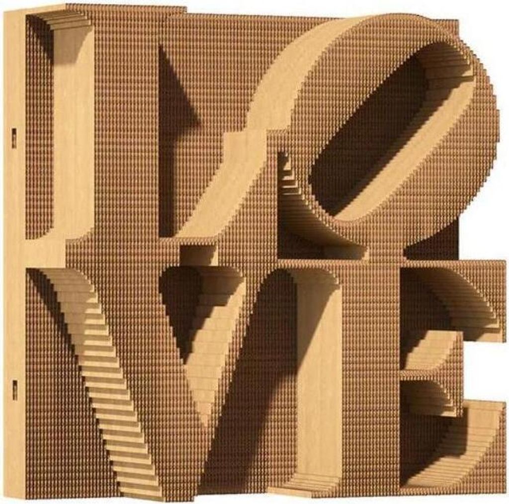3D Kartonpuzzle Liebe – romantische DIY Skulptur aus Pappe