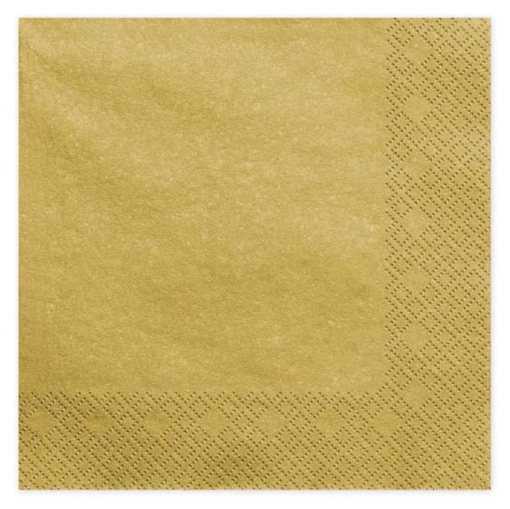 Servítky Uni 20 ks/40 x 40 cm | Zlatá metalíza Obrázok produktu 