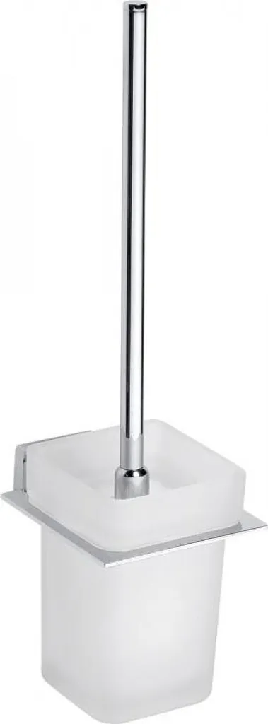 Brosse WC murale avec support en verre dépoli et métal chromé NIKI