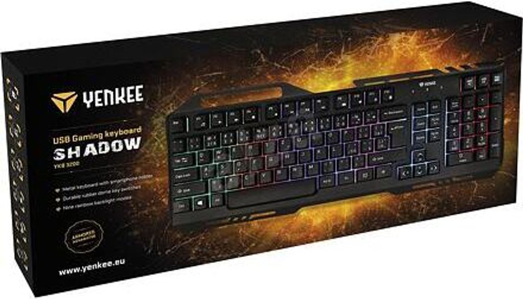 YENKEE Keyboard YKB 3200 SHADOW metal, LED