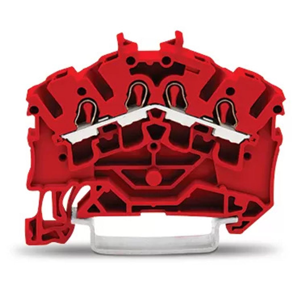 WAGO 4-Leiter-Durchgangsklemme;2,5 mm²;für Anwendungen Ex e II geeignet;rot 2002-6403