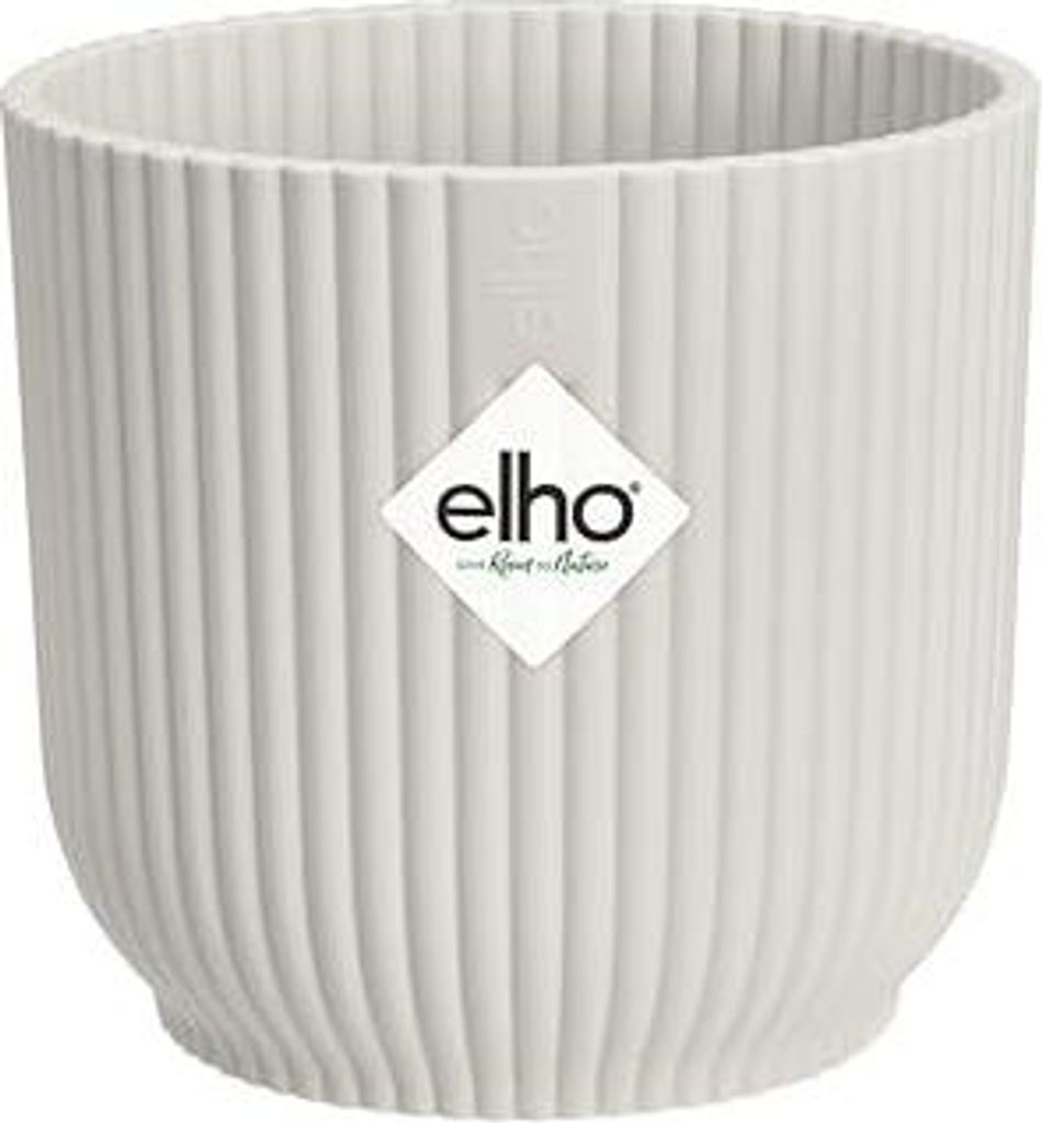 elho Vibes Fold Rund Mini 11 Pflanzentopf - Blumentopf für Innen - 100% recyceltes Plastik - Ø 11.1 x H 10.5 cm - Weiß/Seidenweiß