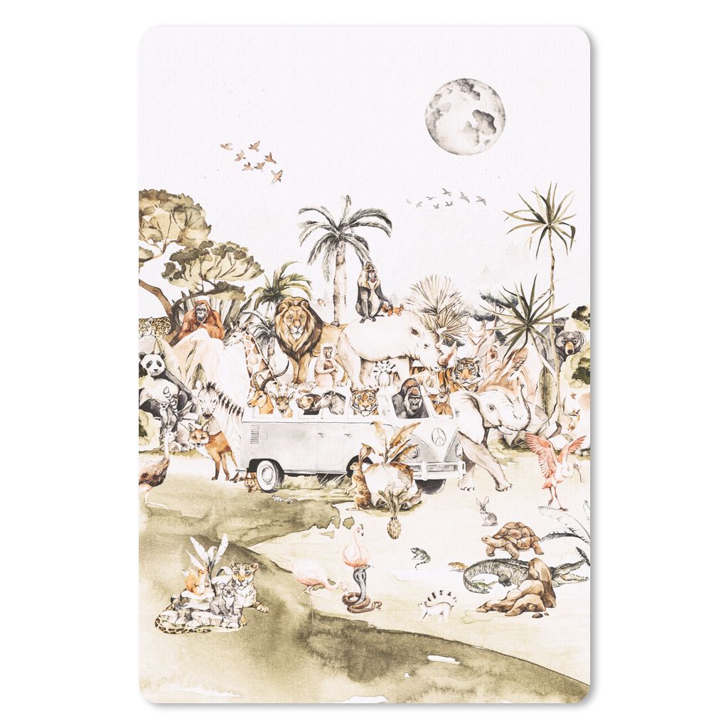 MuchoWow Mauspad Mousepad Bus - Tiere - Kinder - Jungen - Mädchen - Palme 40x60 cm - Mousepads - Maus Mat - Pad - Mausunterlage - Schreibtisch A...