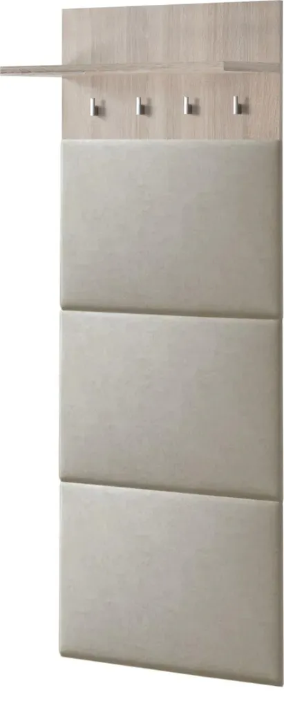 Porte-manteau ARINA chêne sonoma et panneaux rembourrés beige 180cm